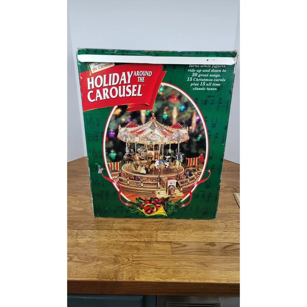 Mr Christmas Holiday Around The Carousel‎ 1997 Vintage Musical w/Original Box